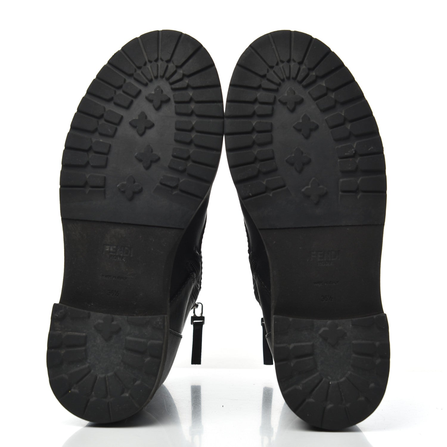 Fendi Calfskin Combat Boots 36.5 Black 5 of 17