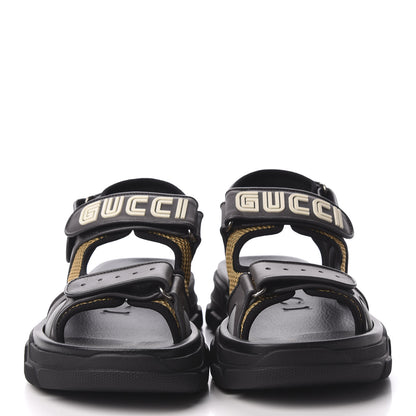 Gucci X SEGA Nappa Mesh Mens Aguru Sandals 8 Loess Black 2 of 8