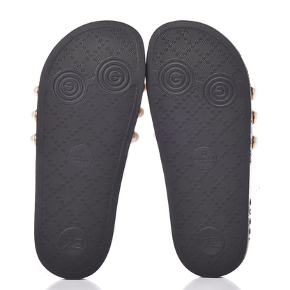 Gucci GG Supreme Monogram Pearls Slide Sandals 37 Beige 5 of 8
