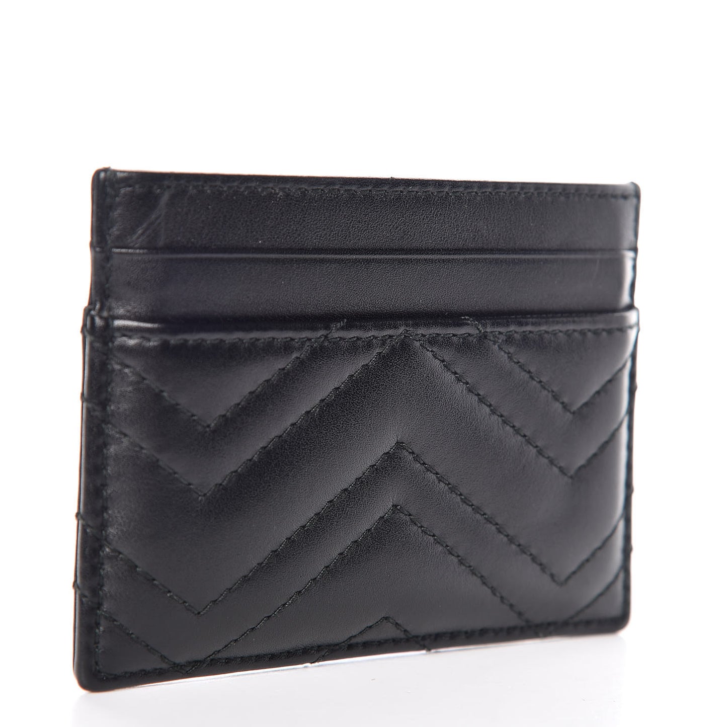 Calfskin Matelasse GG Marmont Card Holder Black