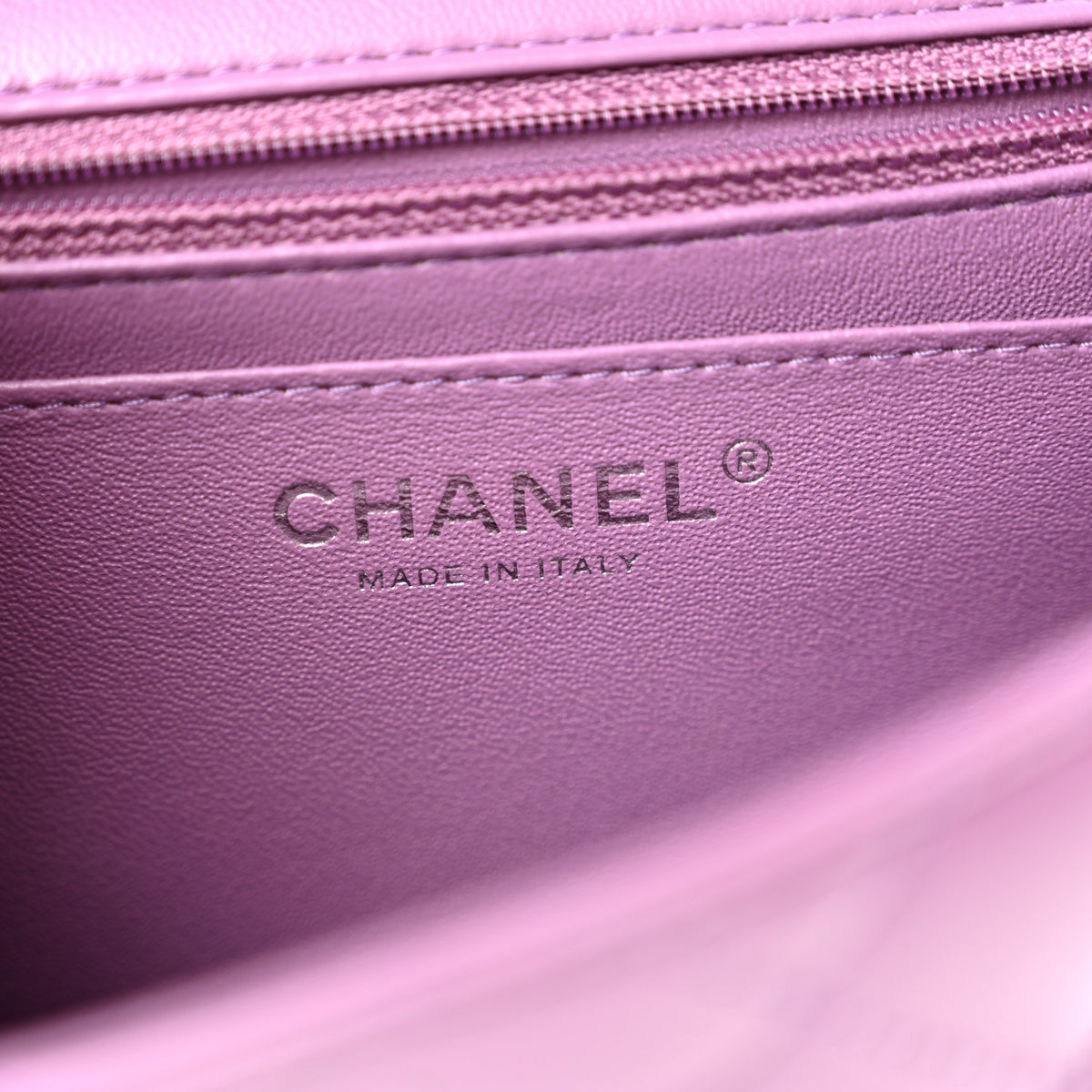Lambskin Quilted Mini Square Flap Purple