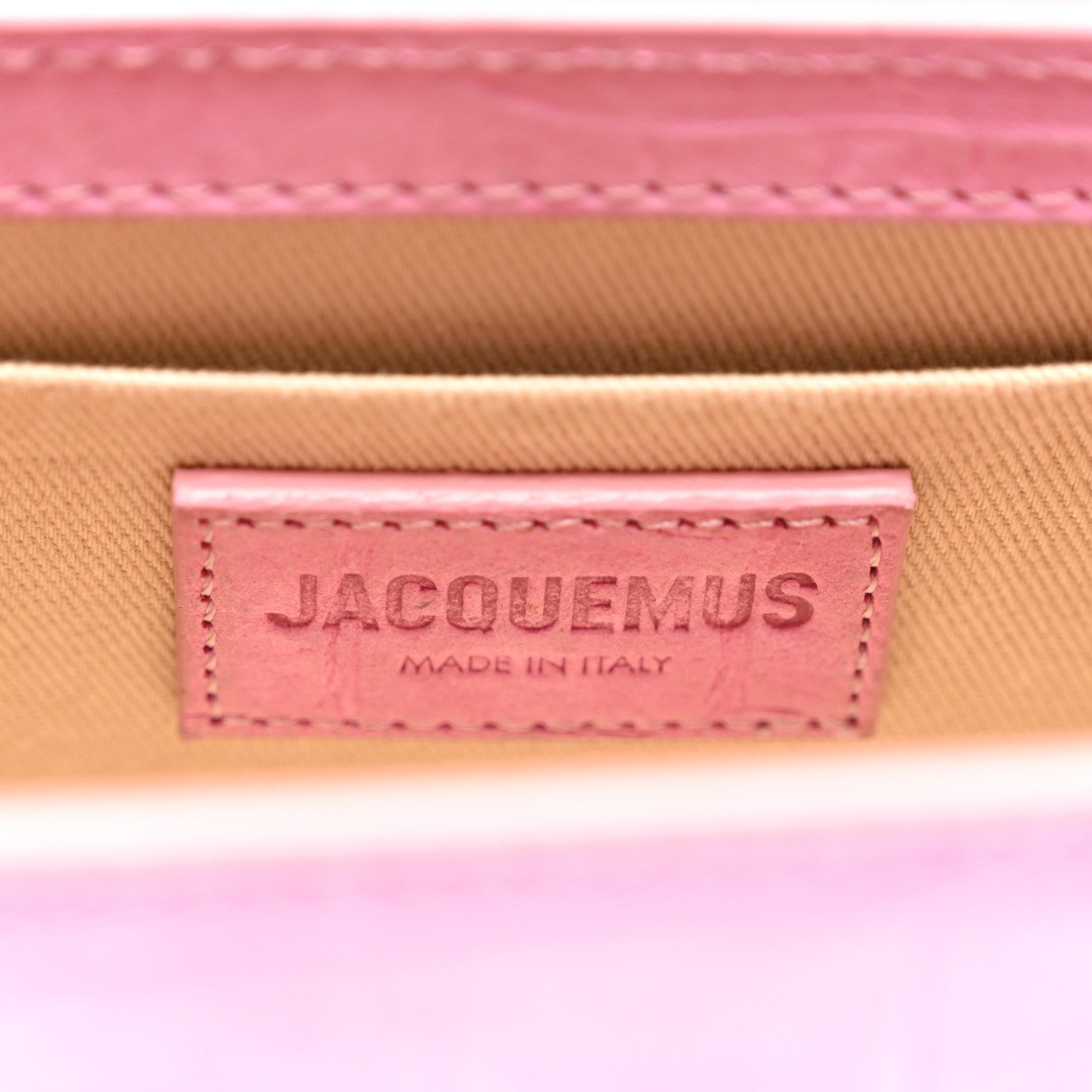 Jacquemus Nubuck Crocodile Embossed Le Chiquito Long Pink 5 of 9
