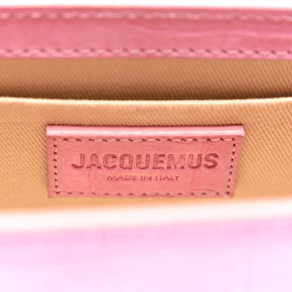 Jacquemus Nubuck Crocodile Embossed Le Chiquito Long Pink 5 of 9