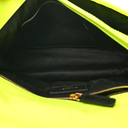 Saint Laurent Crinkled Calfskin Matelasse Monogram Medium Niki Chain Satchel Neon Yellow 5 of 13