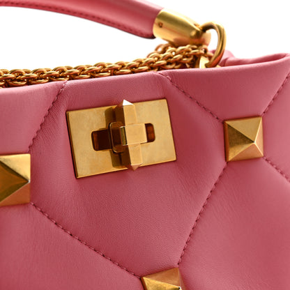 Valentino Garavani Nappa Small Roman Stud The Handle Bag Flamingo Pink 11 of 11