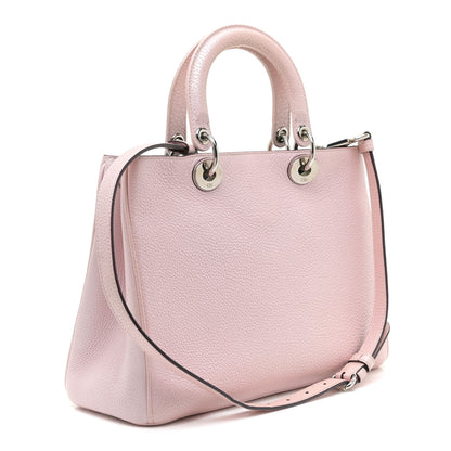 Christian Dior Metallic Bullcalf Medium Diorissimo Tote Pink 3 of 13