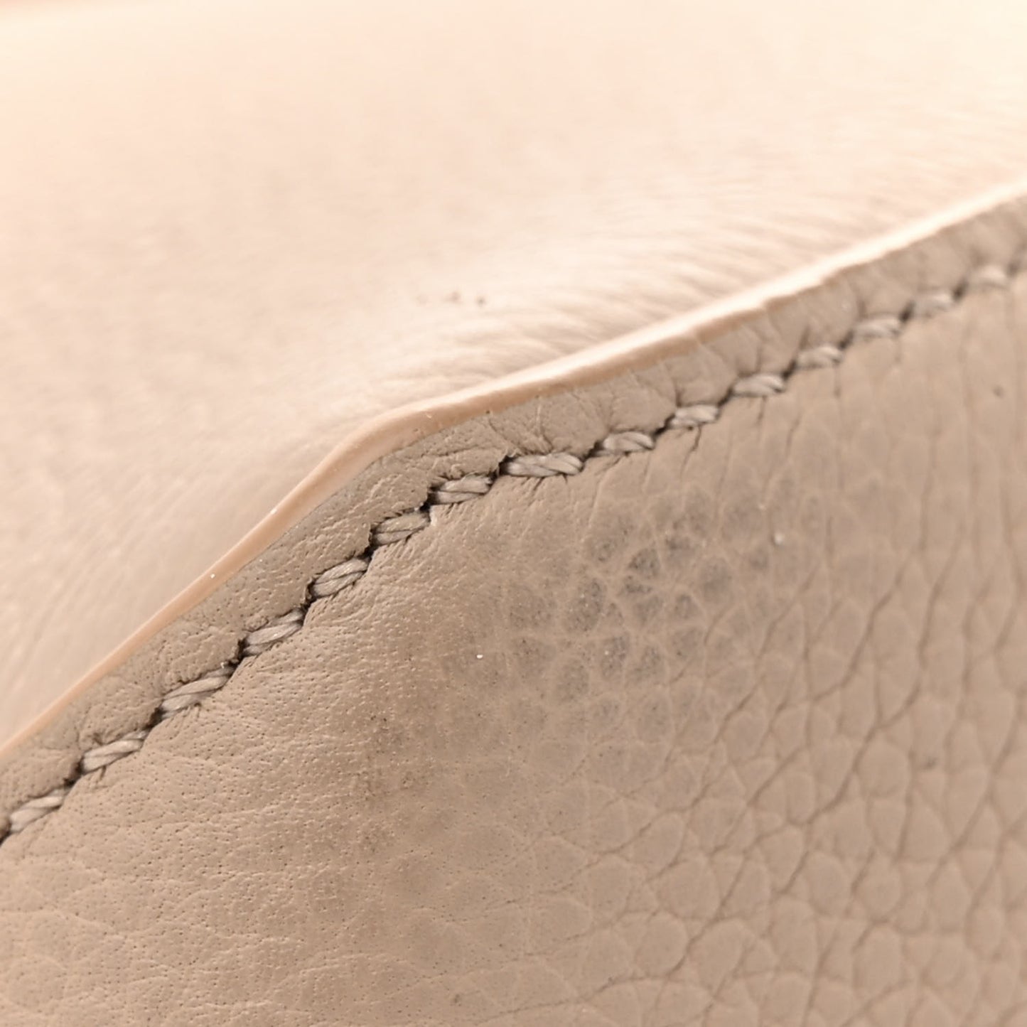 Grained Calfskin Small Puzzle Edge Bag Sand