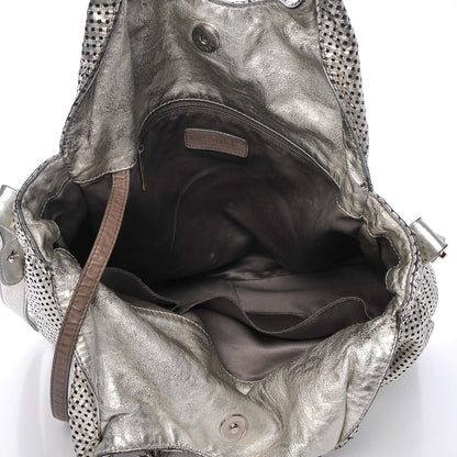 Chanel Metallic Glazed Calfskin Perforated Medium Rodeo Drive Tote Silver 5 of 19