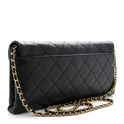 Chanel Calfskin Quilted Enchained Clutch Black 3 of 10