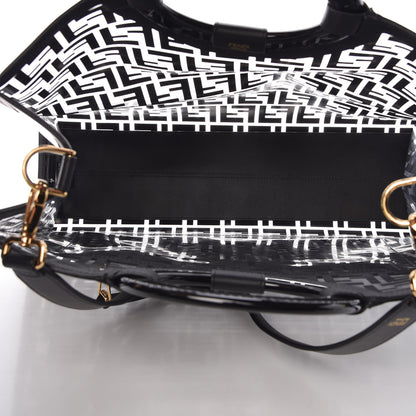 Fendi TPU FF Vitello Century Plexiglass Medium Runaway Shopper Tote Black 5 of 8