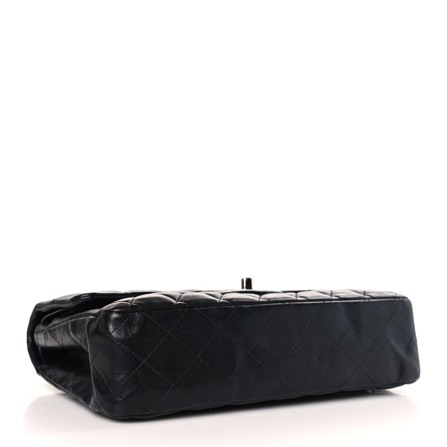 Lambskin Quilted Medium Double Flap Black