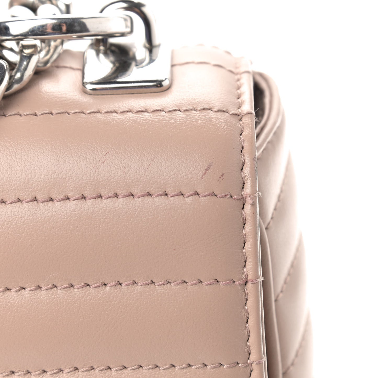 Soft Calfskin Impunture Diagramme Large Chain Flap Shoulder Bag Cipria