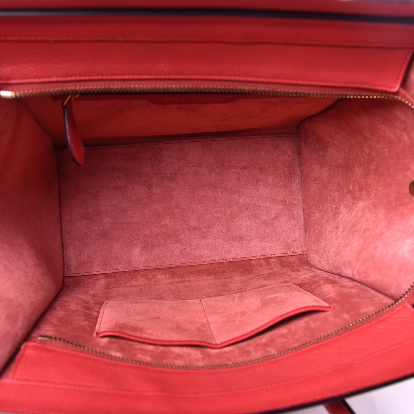 Baby Drummed Calfskin Mini Luggage Red