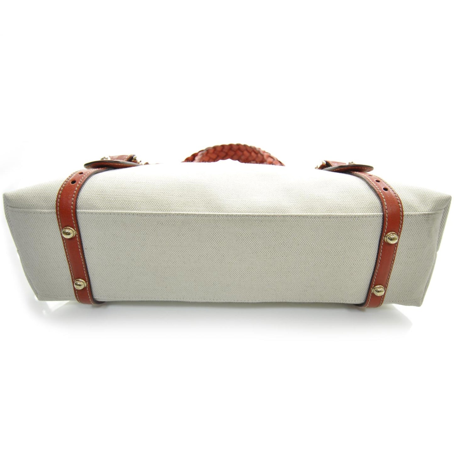 Toile Leather Pelham Tote Beige
