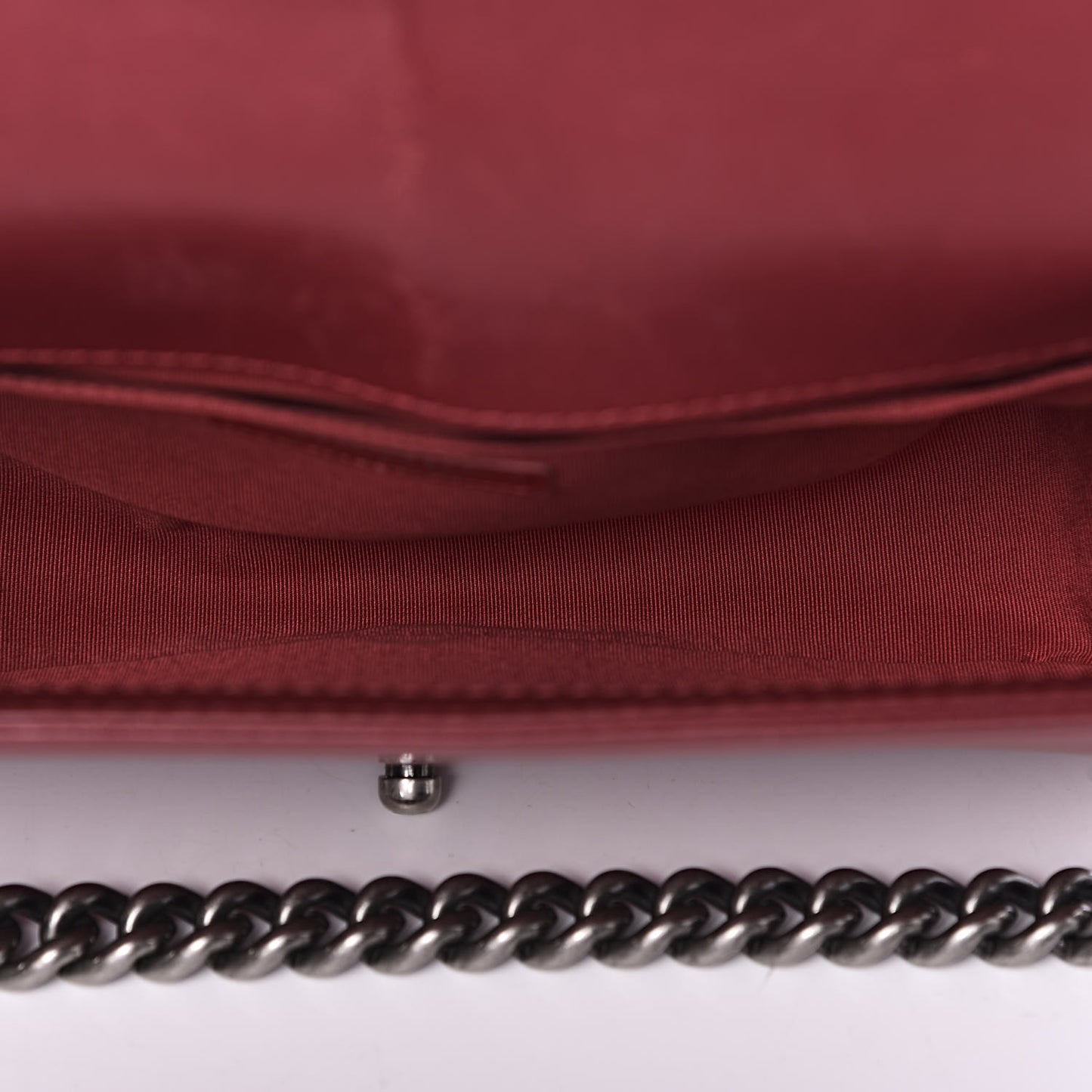Lambskin Quilted Medium Boy Flap Black Red