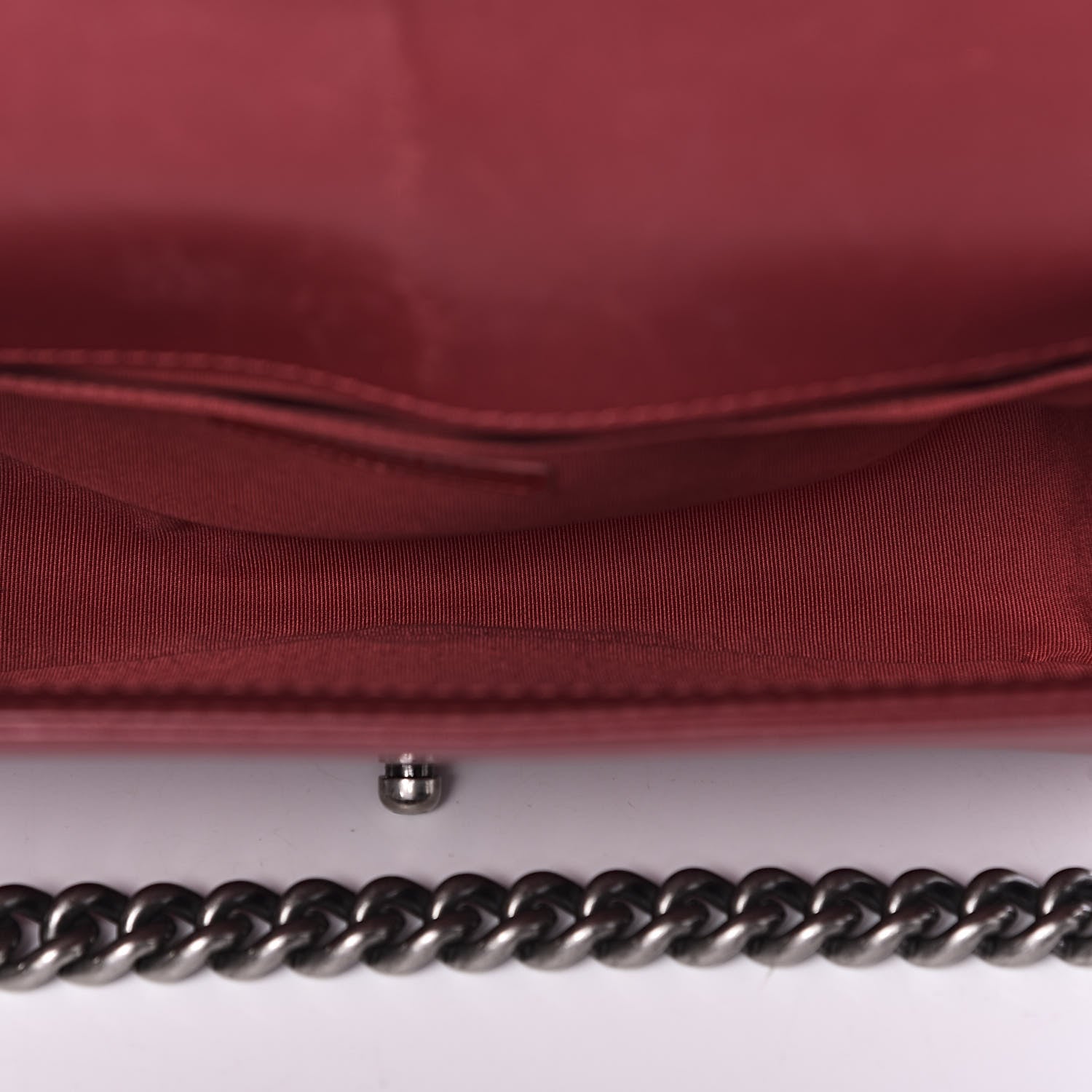 Chanel Lambskin Quilted Medium Boy Flap Black Red 5 of 14