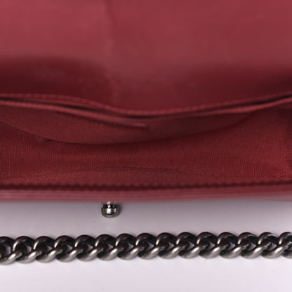 Chanel Lambskin Quilted Medium Boy Flap Black Red 5 of 14
