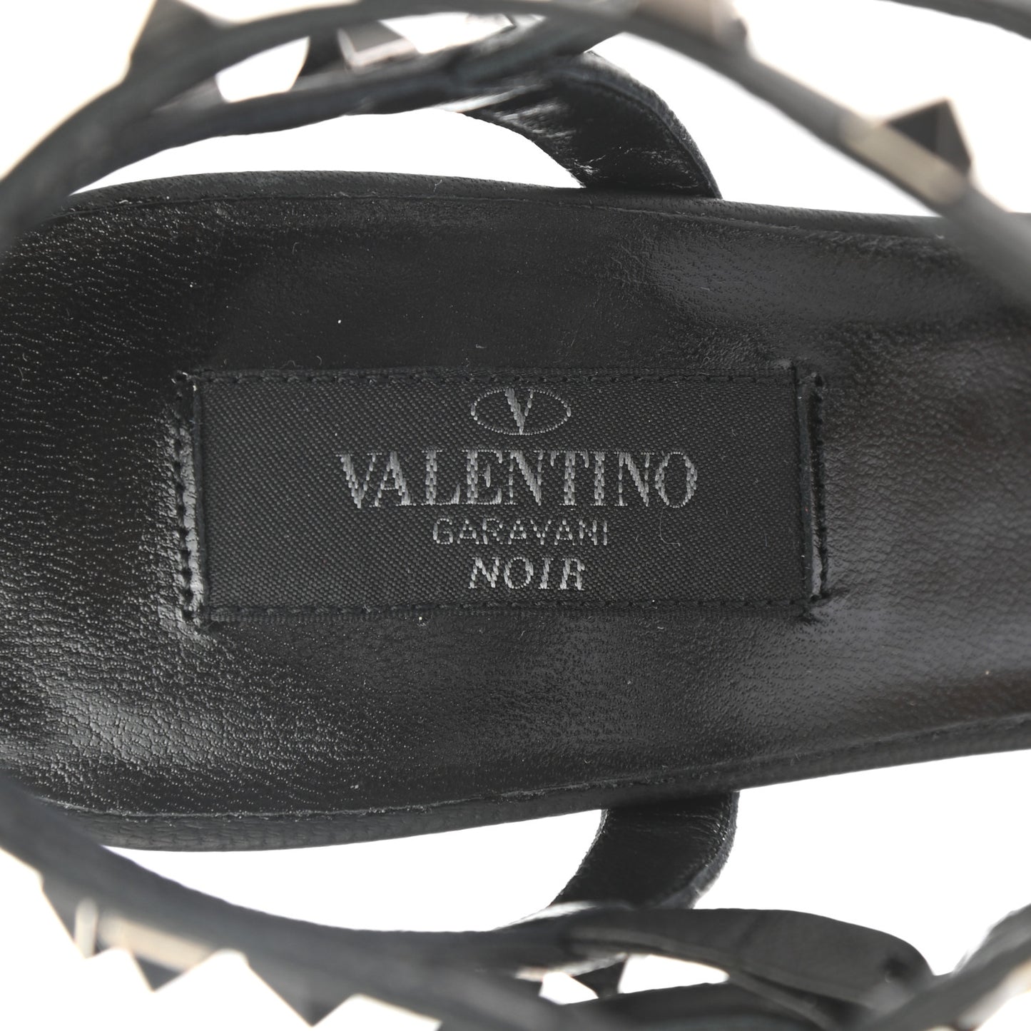 Patent Nappa Rockstud Ankle Strap 65mm Pumps 38 Black