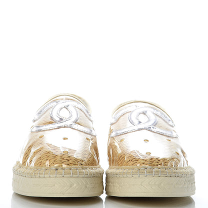 Chanel PVC Straw CC Espadrilles 38 Beige 2 of 11