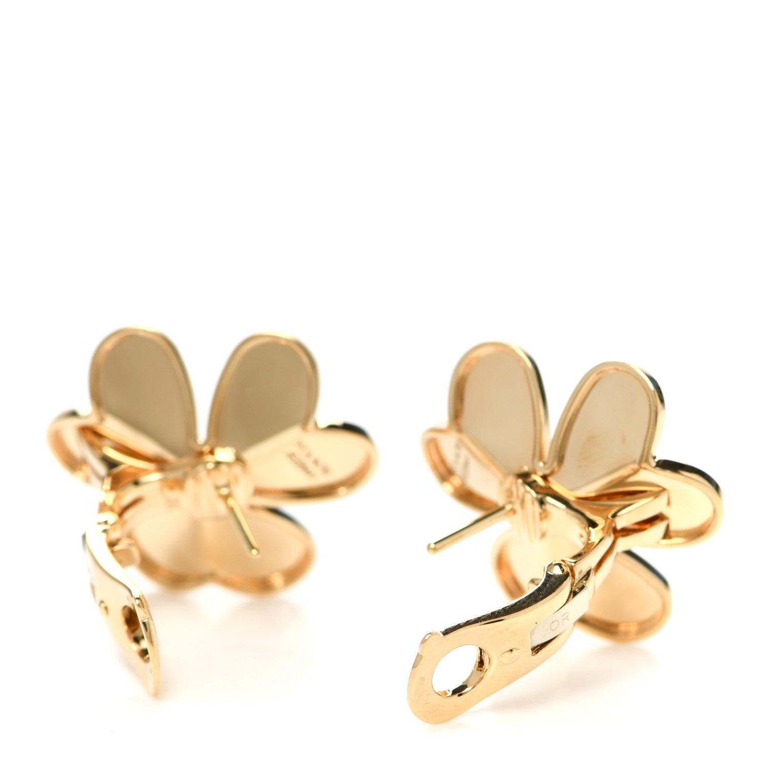 Van Cleef & Arpels 18K Yellow Gold Diamond Large Frivole Earrings 3 of 6