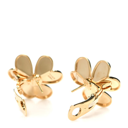 Van Cleef & Arpels 18K Yellow Gold Diamond Large Frivole Earrings 3 of 6