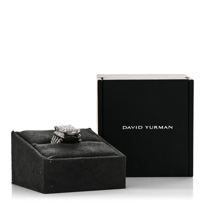 David Yurman Sterling Silver Diamond 16mm Wheaton Ring 51 5.75 5 of 5