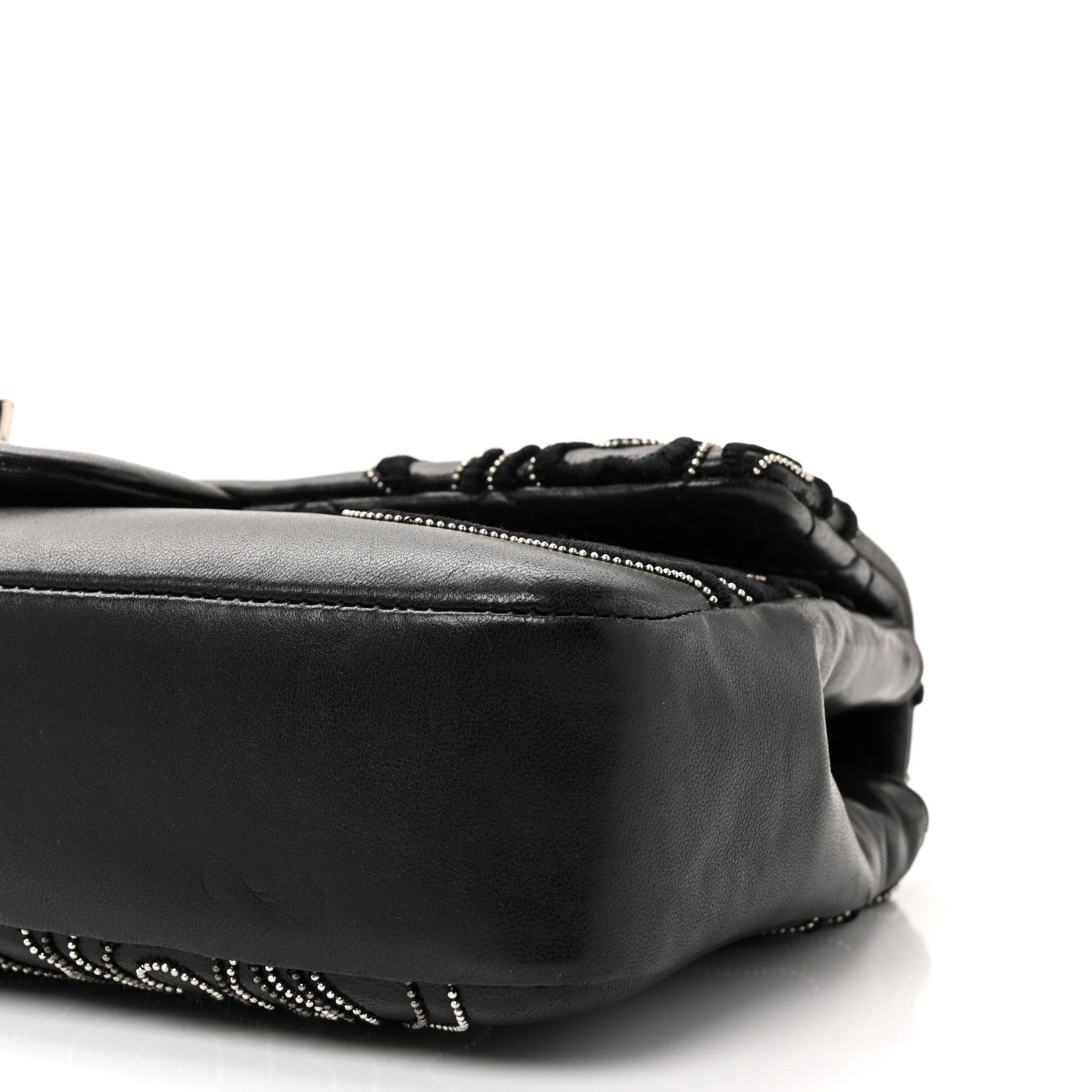 Chanel Lambskin Embroidered Camellia Follies Flap Black 10 of 10