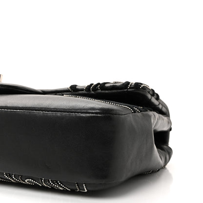 Chanel Lambskin Embroidered Camellia Follies Flap Black 10 of 10