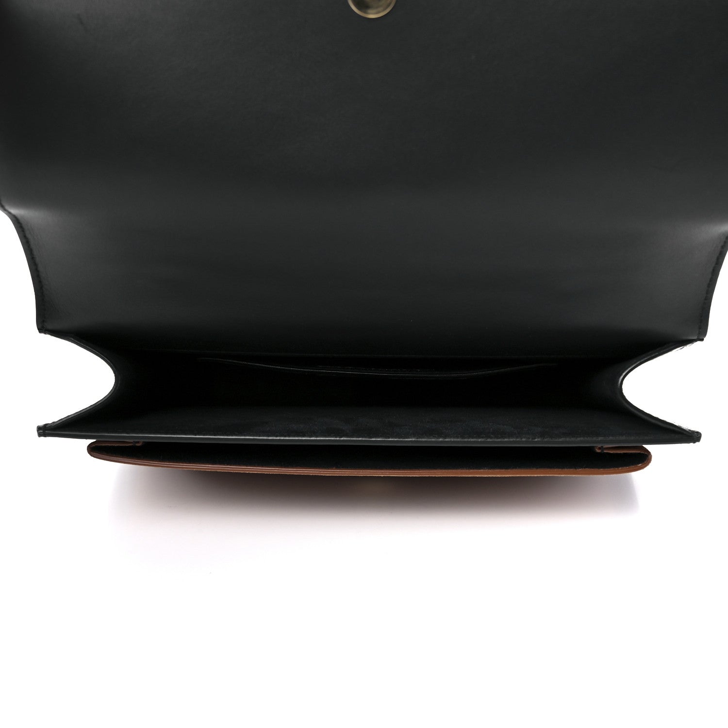 Saint Laurent Calfskin Suede Medium Monogram Sunset Satchel Black Cinnamon 4 of 12