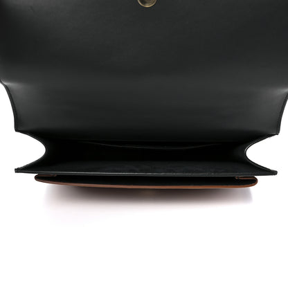 Saint Laurent Calfskin Suede Medium Monogram Sunset Satchel Black Cinnamon 4 of 12