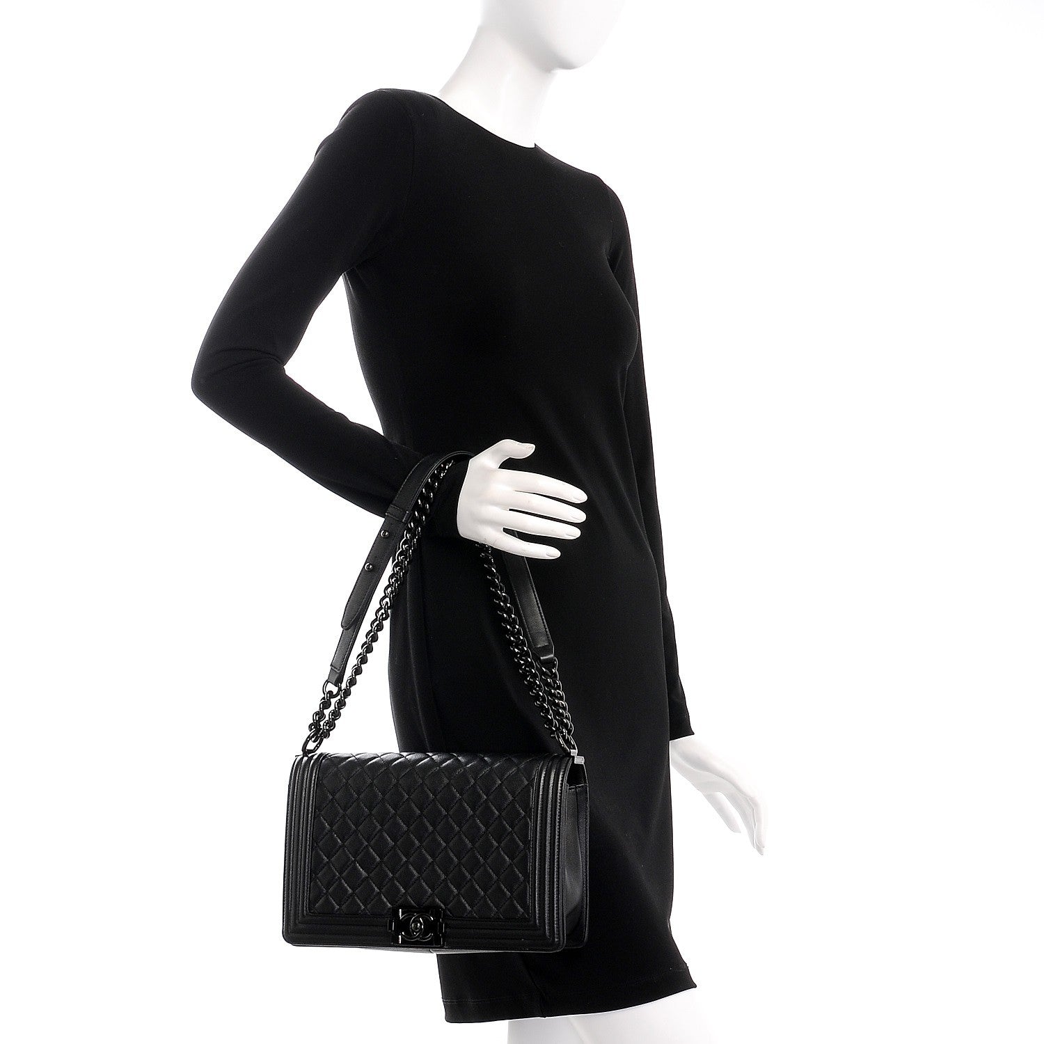 Chanel Caviar Quilted New Medium Boy Flap So Black 3 of 11