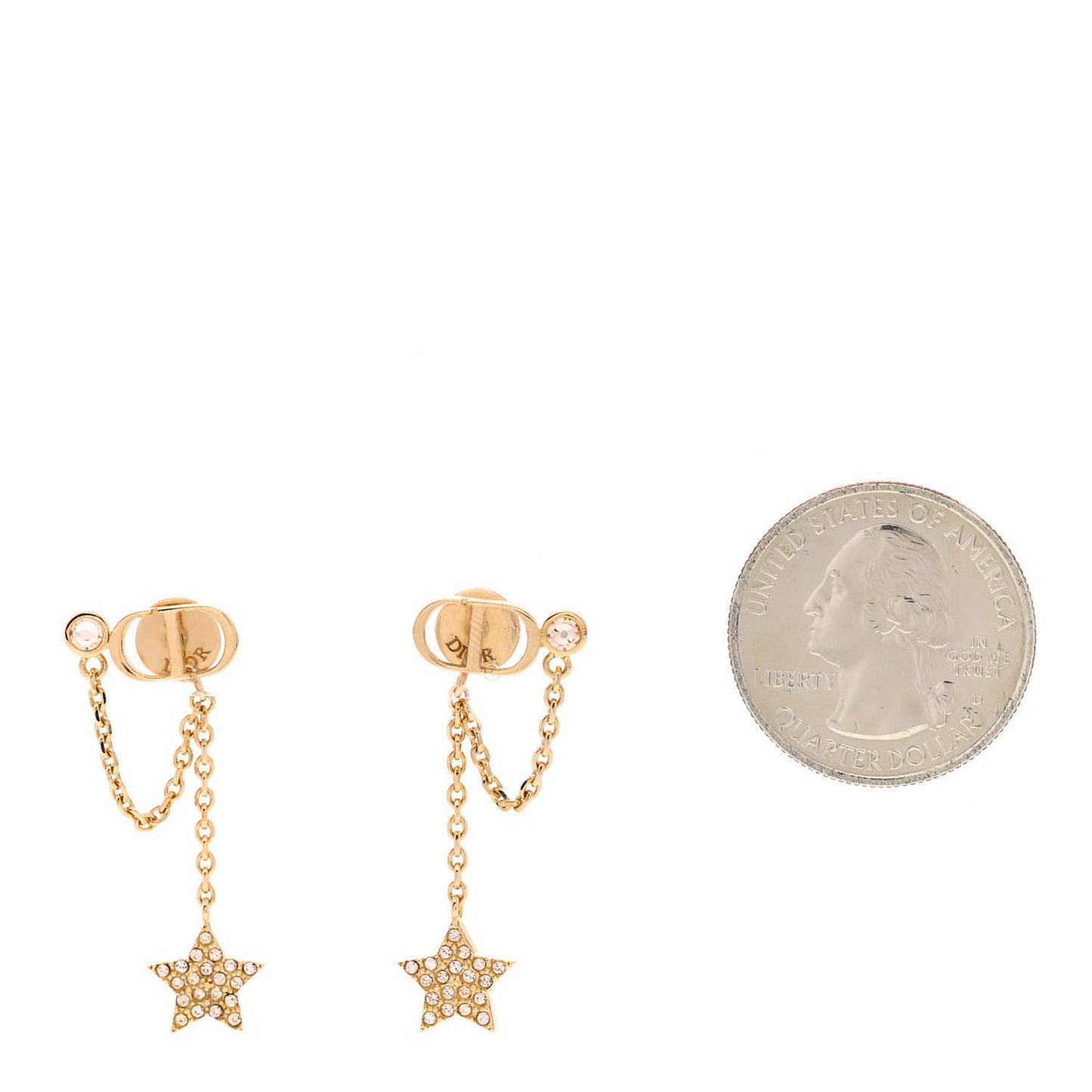 Crystal Star CD J'Adior Dangle Earrings Gold
