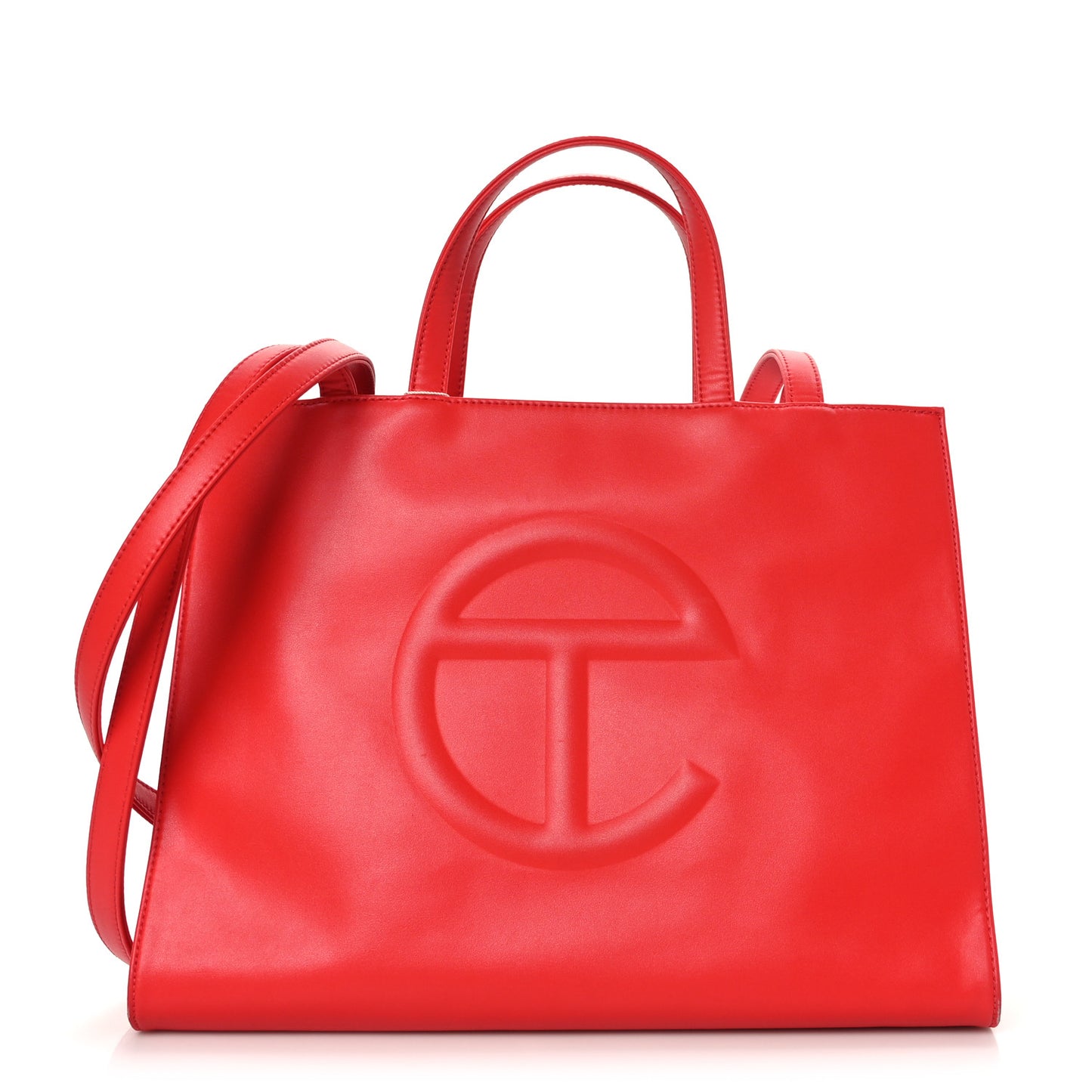 Vegan Leather Medium Shopping Bag Red