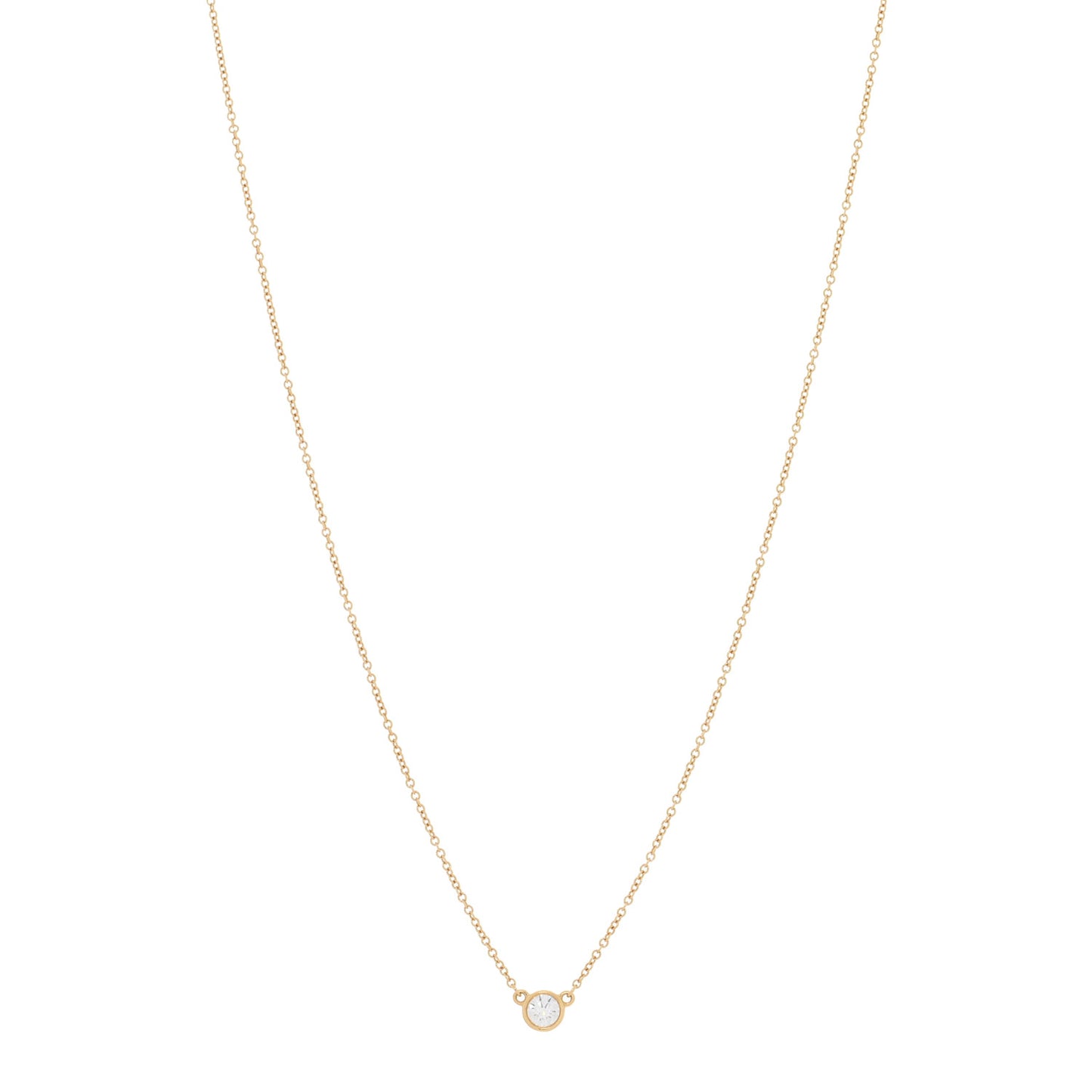 18K Yellow Gold Diamond .17ct Elsa Peretti Diamonds by the Yard Pendant Necklace