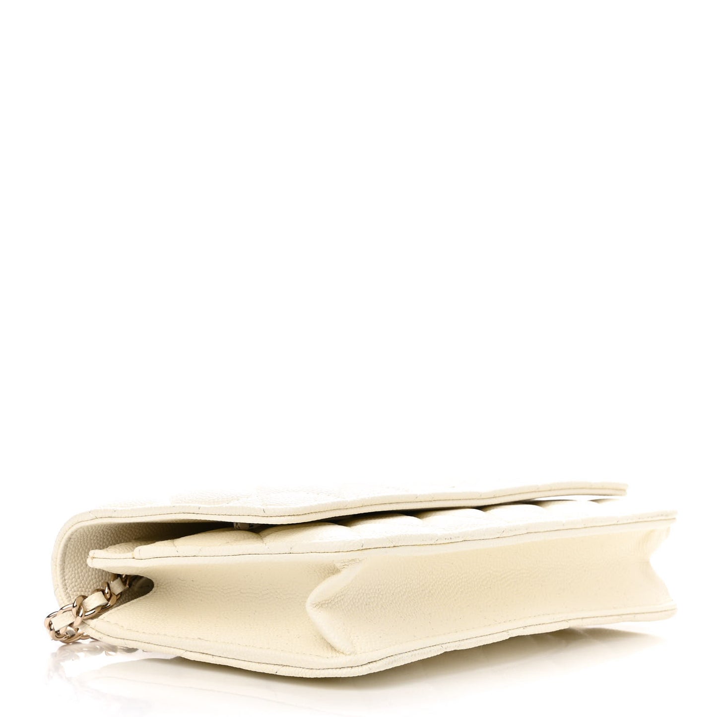 Caviar Quilted Wallet On Chain WOC White