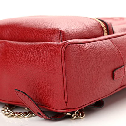 Gucci Pebbled Calfskin Soho Chain Backpack Hibiscus Red 9 of 9