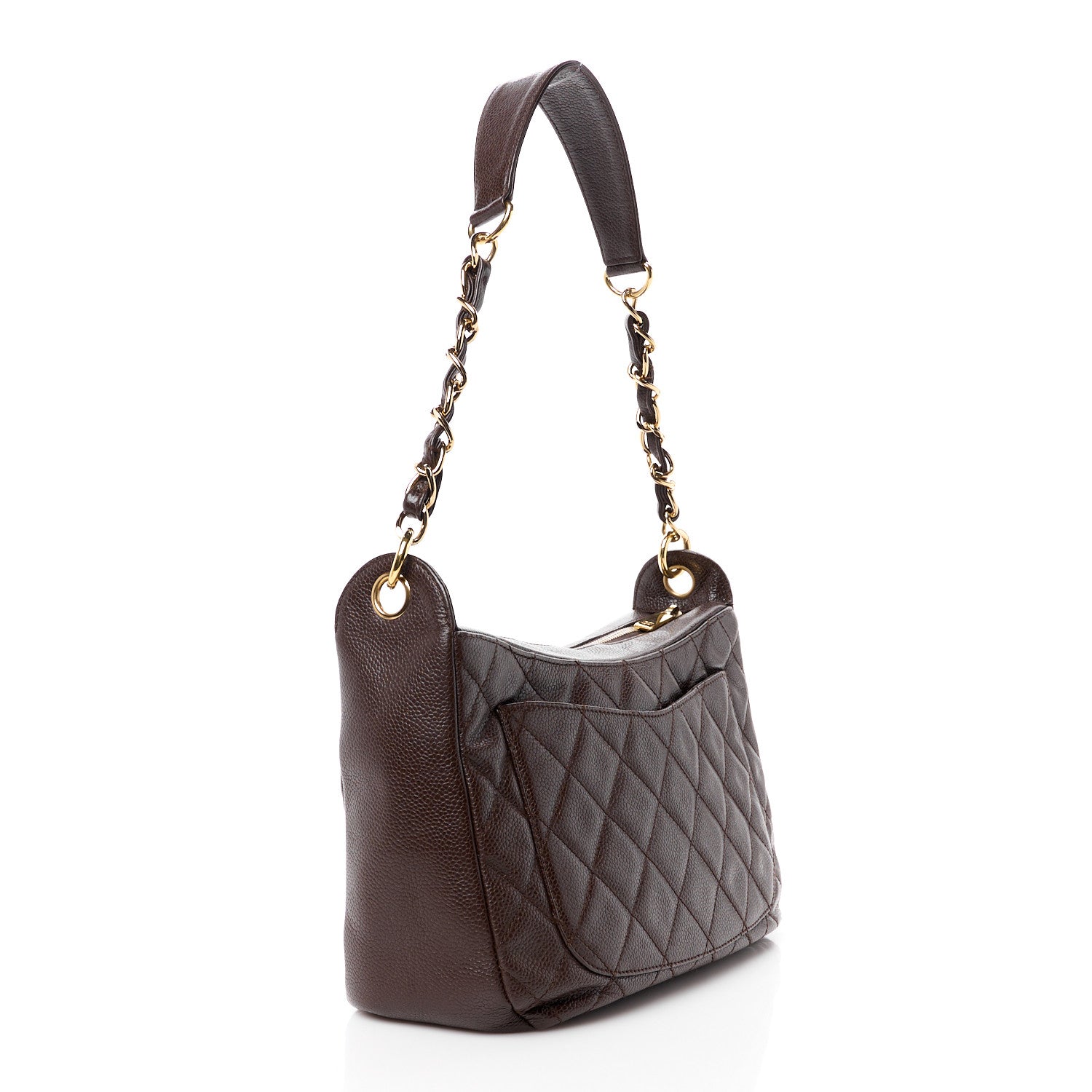 Chanel Caviar Quilted Timeless CC Shoulder Bag Brown 3 of 11