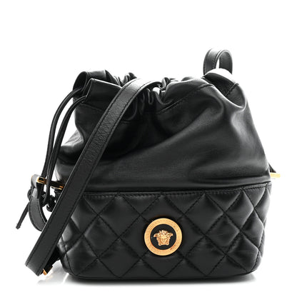 Versace Nappa Quilted Medusa Bucket Bag Black 1 of 10