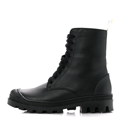 Loewe Calfskin Rubber Combat Boots 37 Black 1 of 9