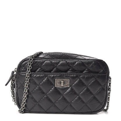 Chanel Aged Calfskin Quilted Mini Reissue Camera Case Black 1 of 11