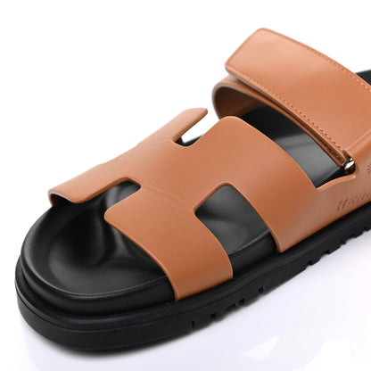 Hermes Calfskin Womens Chypre Sandals 37 Naturel 9 of 10