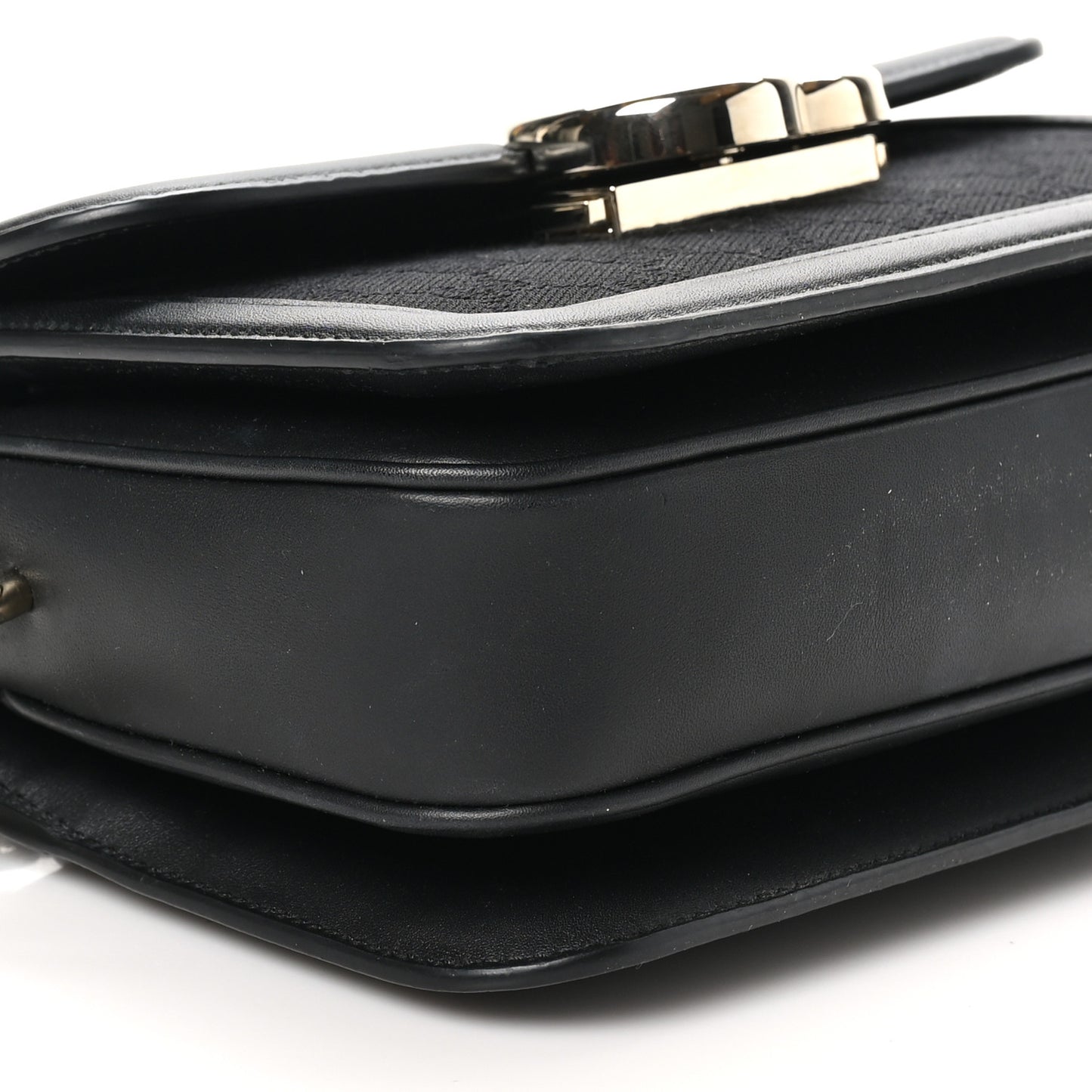 Crepe Wool Silk GG Monogram Go Small Shoulder Bag Black