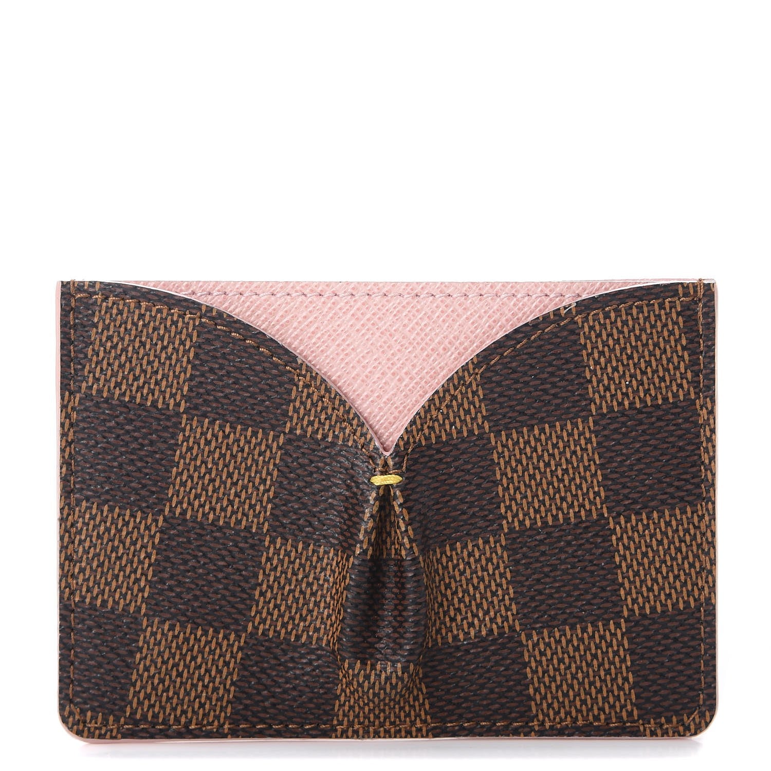 Louis Vuitton Damier Ebene Caissa Card Holder Rose Ballerine 1 of 8