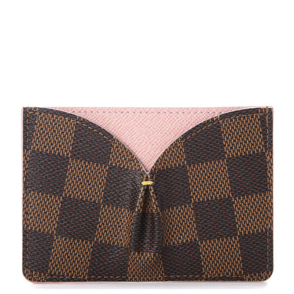 Louis Vuitton Damier Ebene Caissa Card Holder Rose Ballerine 1 of 8