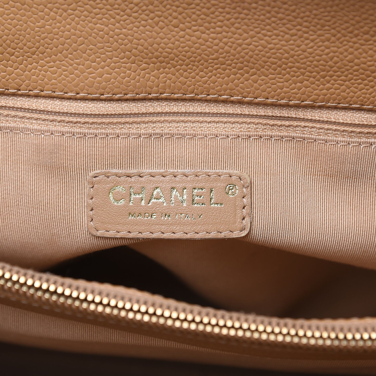 Caviar Quilted Grand Shopping Tote GST Beige