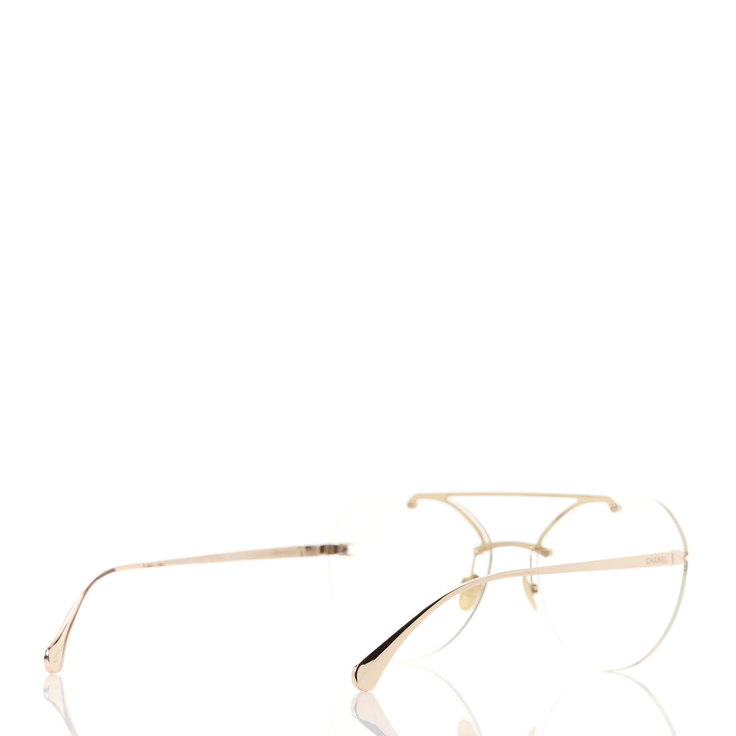Chanel Titanium CC Pilot Aviator Sunglasses 4272-T Gold 4 of 8