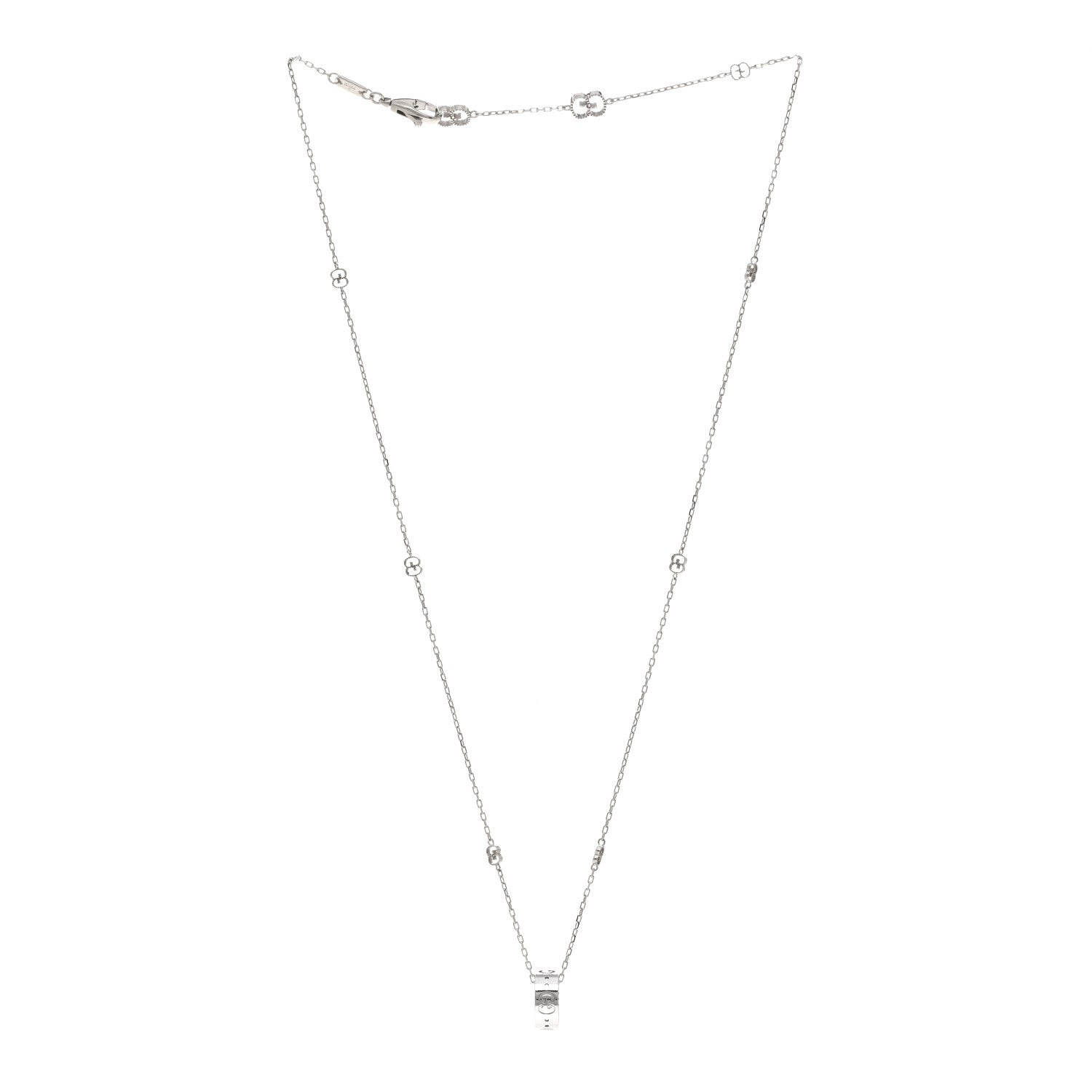 Gucci 18K White Gold Icon Heart Pendant Necklace 3 of 5