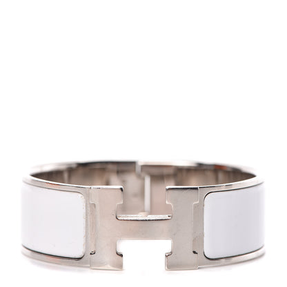 Hermes Enamel Wide Clic Clac H Bracelet PM White 1 of 5