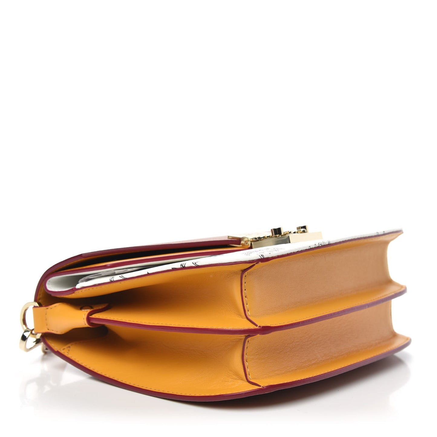 Visetos Calfskin Small Patricia Crossbody Bag Cognac White