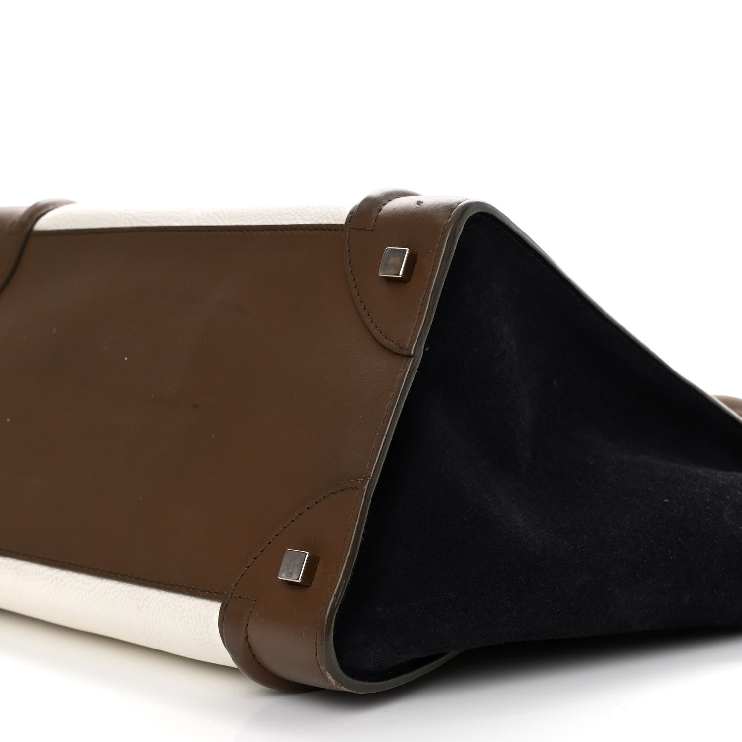 Celine Textured Calfskin Suede Tri-color Mini Luggage Cream 9 of 16